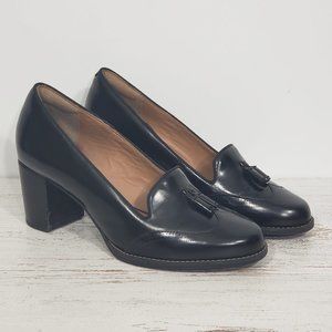Clarks Black Heeled Loafers